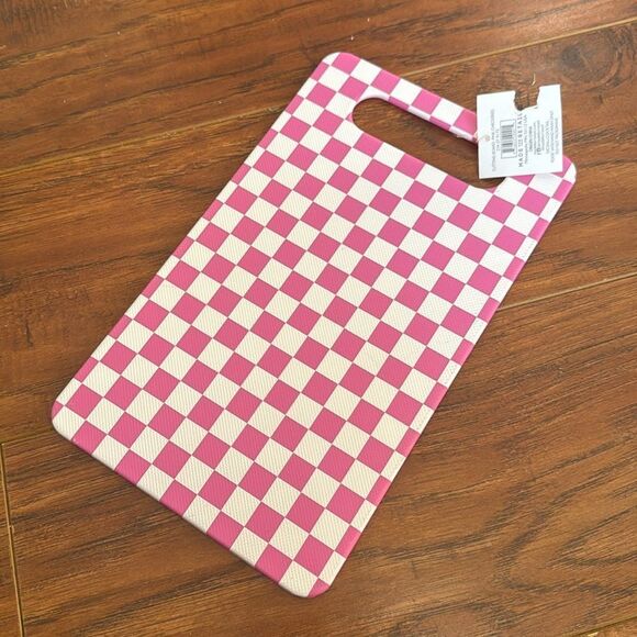 NWT Bullseye’s Playground Pink White Checkered Cutting Board 15” x 8.5” - Picture 2 of 6